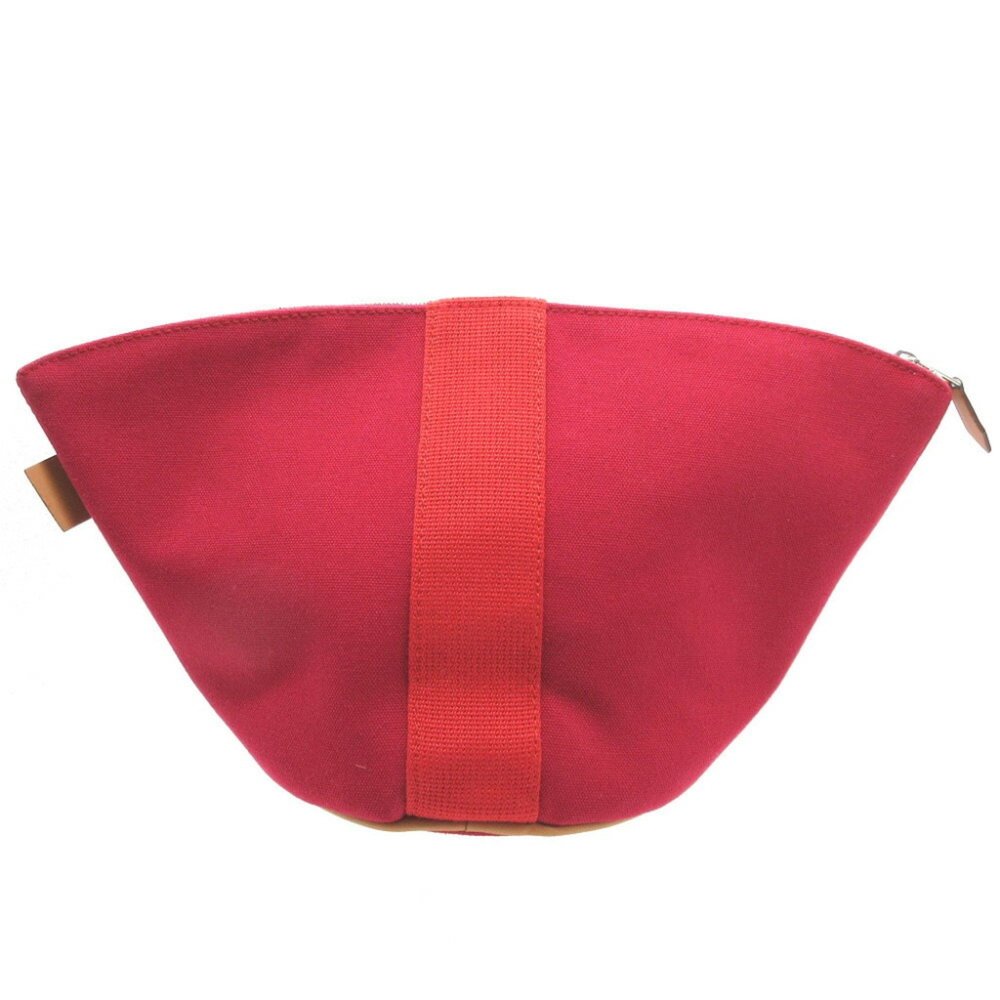 Hermes Palmire Canvas Rouge Vif Prune Pouch 0179h… - image 2